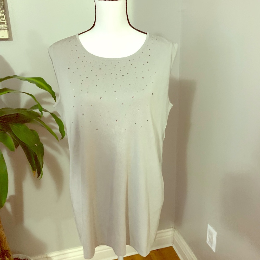 Pleinair sweater and skirt set with rhinestones